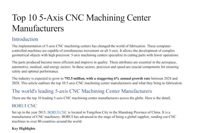 write articles on cnc machining or rapid prototyping or forging